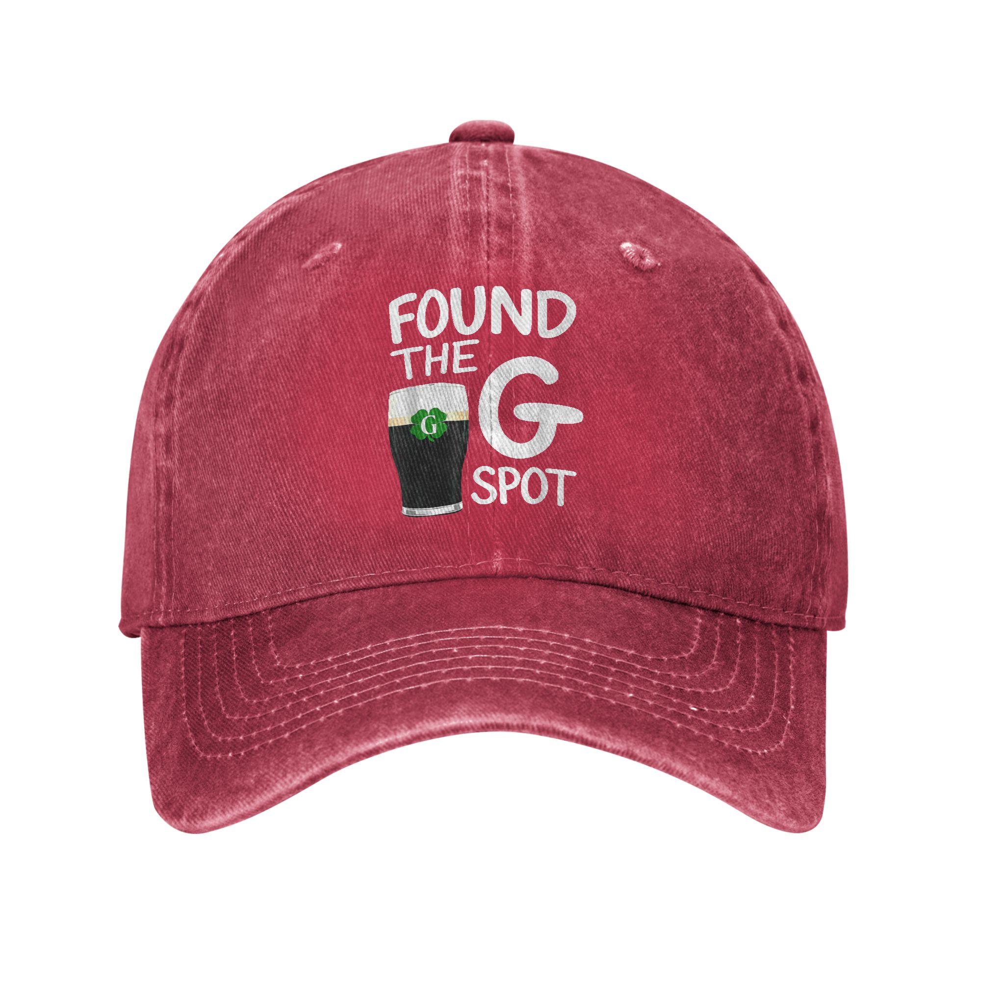 Funny St Patricks Beer Found The G Spot Sun Baseball Cap Trendy Unisex Washed Trucker Hat Quality Print Outdoor Gym Baseball Caps One Size