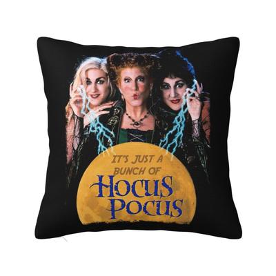 Custom Luxury Halloween Just A Bunch Of Hocus Pocus Cushion Cover for Sofa Velvet Throw Pillow Case