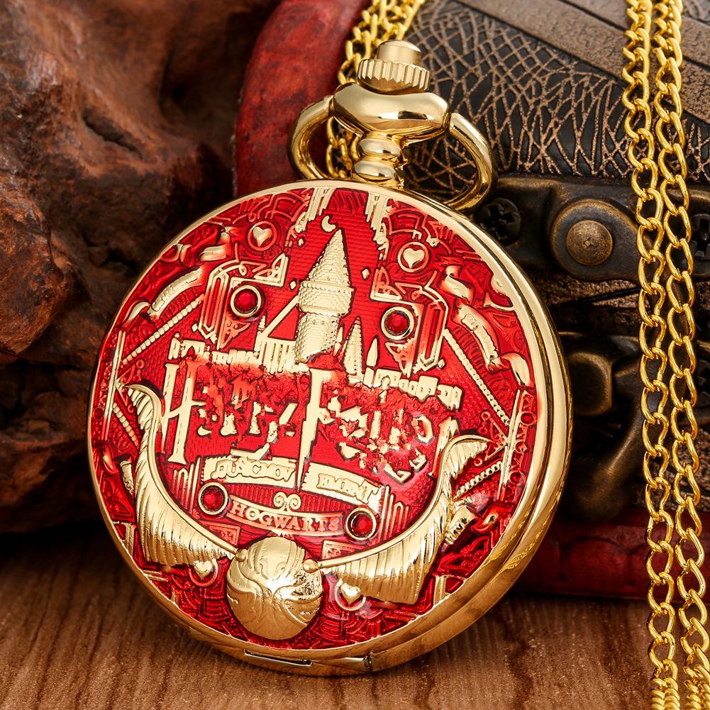 Castle Commemorative Gift Quartz Movement Large Pocket Watch