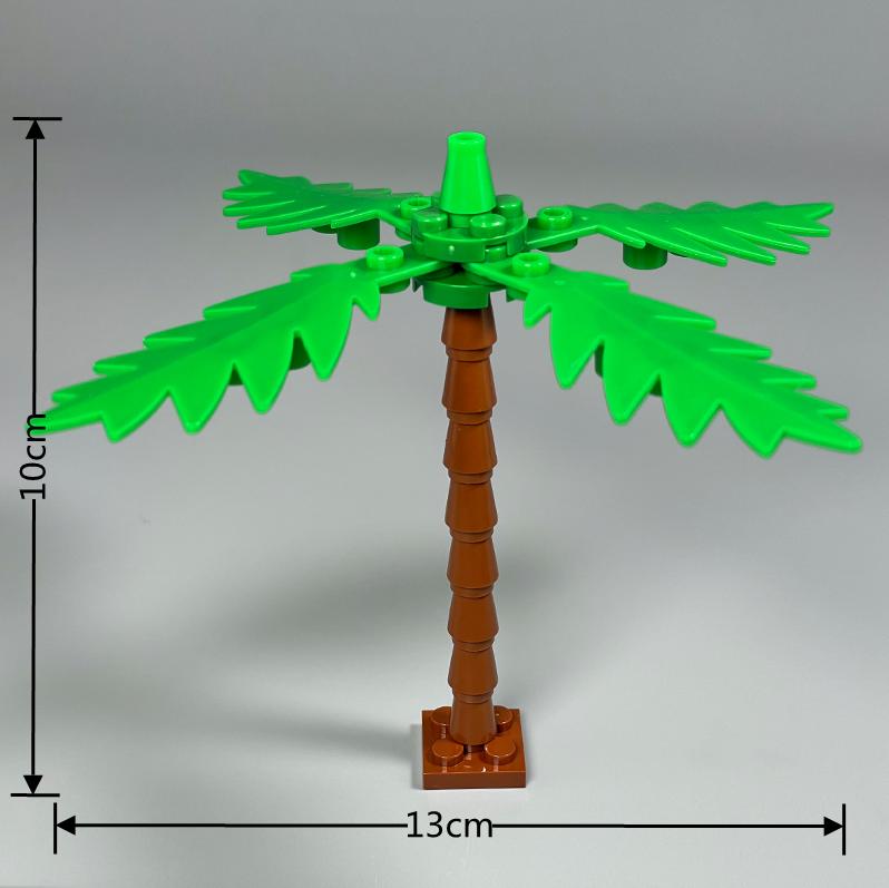 MOC Bricks Palm Fruit Tree Coconut Tropical Rainforest Plant View City Model Educational Building Blocks DIY Assembled Toys