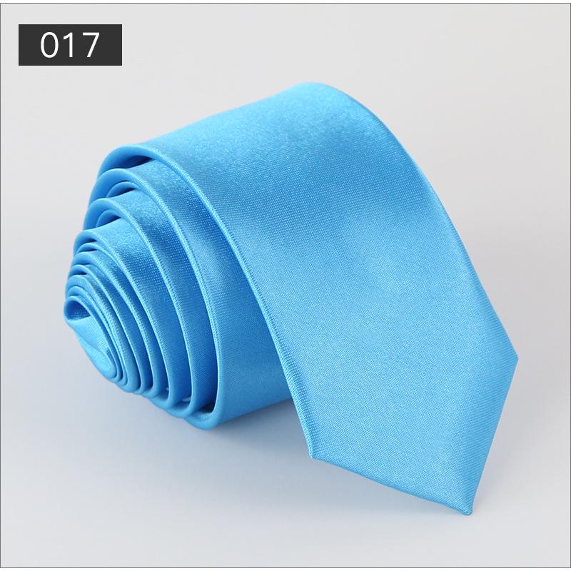 Men's Solid Color Narrow Shiny Polyester Silk Tie - Formal & Casual Fashion