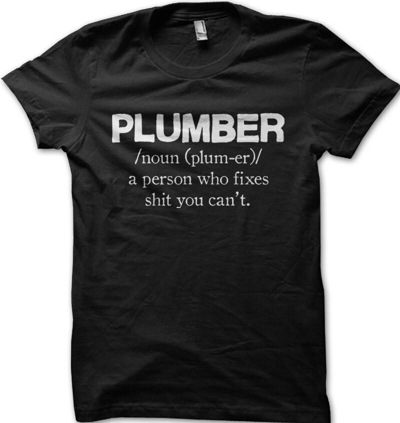 

PLUMBER Mens Funny T Shirt - Gift for Dad printed t-shirt 9154 5XL різнокольоровий