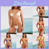 Biquíni Transparente com Tiras Finas Conjunto G-String Feminino Roupa de Banho