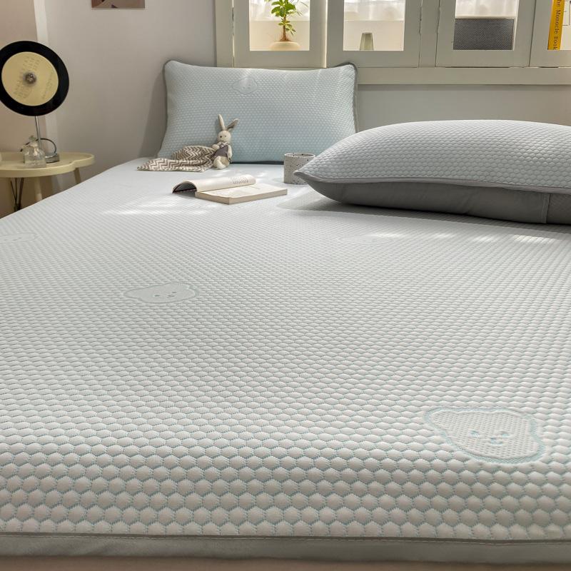 Summer Natural Latex Cooling Pad Mat Cool Cartoon Bear Printing Silk pad Foldable Sheet Air Conditioning Soft Pad Home Textile
