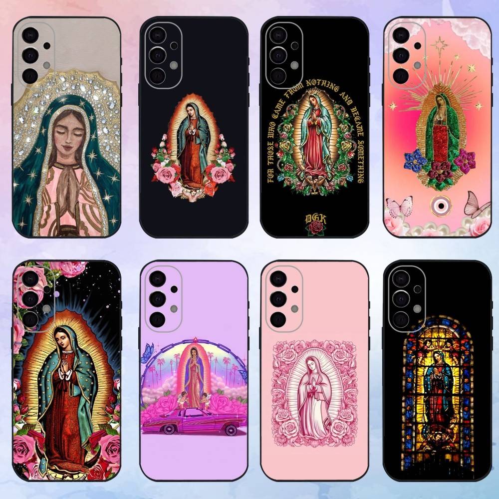 Guadalupe Art Virgin De Phone Case For Samsung S25,S24,S21,S22,S23,S30,Ultra,S20,Plus,Fe,Lite,Note,10,9,5G Black Cover