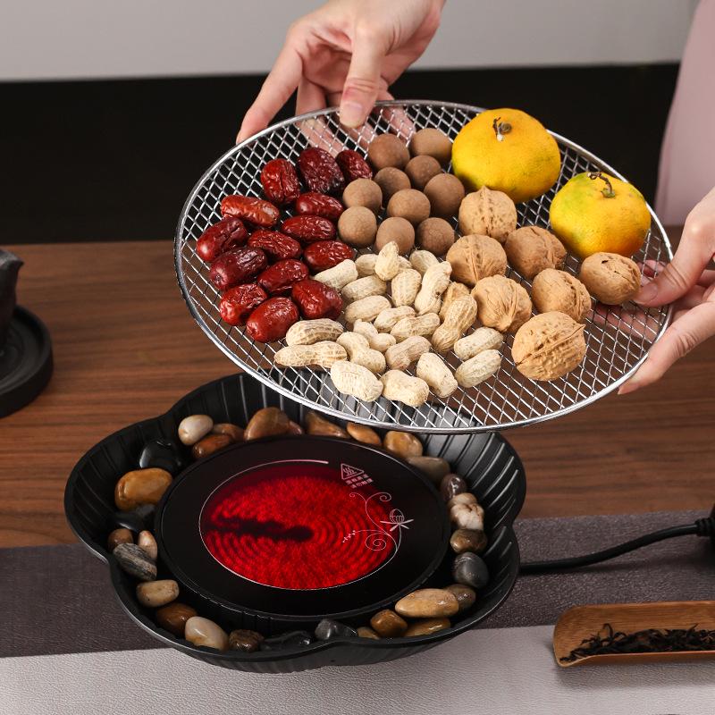 Chinese Style Indoor Tea and Wine Warmer Set with Electric Ceramic Stove and Glass Teapot