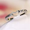 Women Hollow Heart Rhinestone Inlaid Finger Ring Wedding Party Jewelry Gift