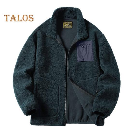 

Куртка из искусственной овечьей шерсти, пальто, осень-зима, застежка-молния, воротник-стойка, длинный рукав, однотонное пальто с карманами M темно-синий