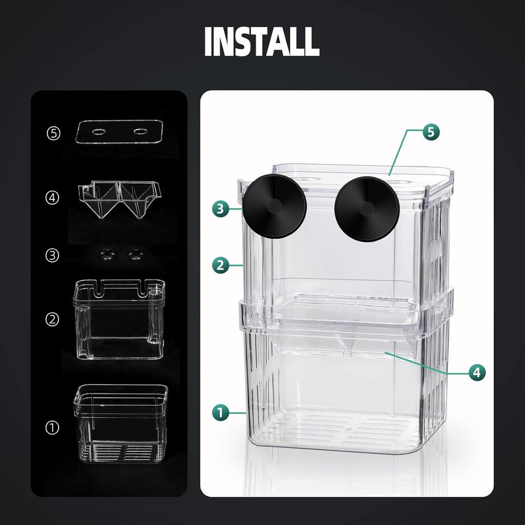 Aquarium Fish Breeder Box Durable Betta Fish Tanks Fishs Breeding Isolation Box Hatching Incubator Box for BabyFish Shrimp