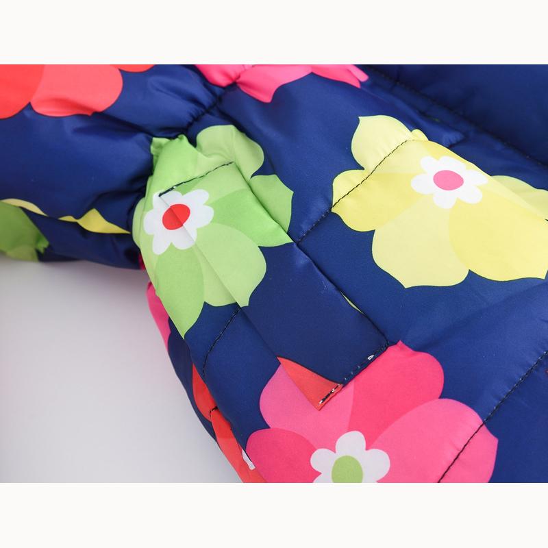 Autumn and Winter Children's Cotton Jacket Boys and Girls Fashion Printing Cartoon Big Boy Long Section Hair Collar Hooded Cotton Coat Jacket