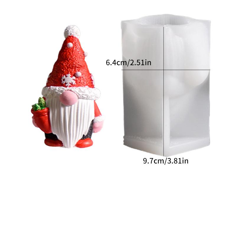 Christmas Gnome Mold Christmas Gnome Figurine Handmade Ornament Santa Claus Candle Silicone Mold