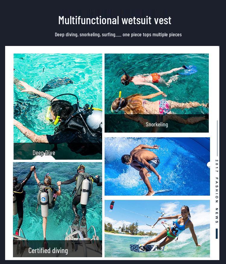 Men’s 3MM Neoprene Diving Vest: Cold Protection, Warmth, Sun Protection for Surfing