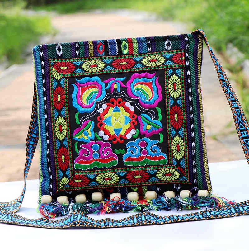 Yunnan Ethnic-Style Hand-Woven Embroidered Crossbody Bag for Women