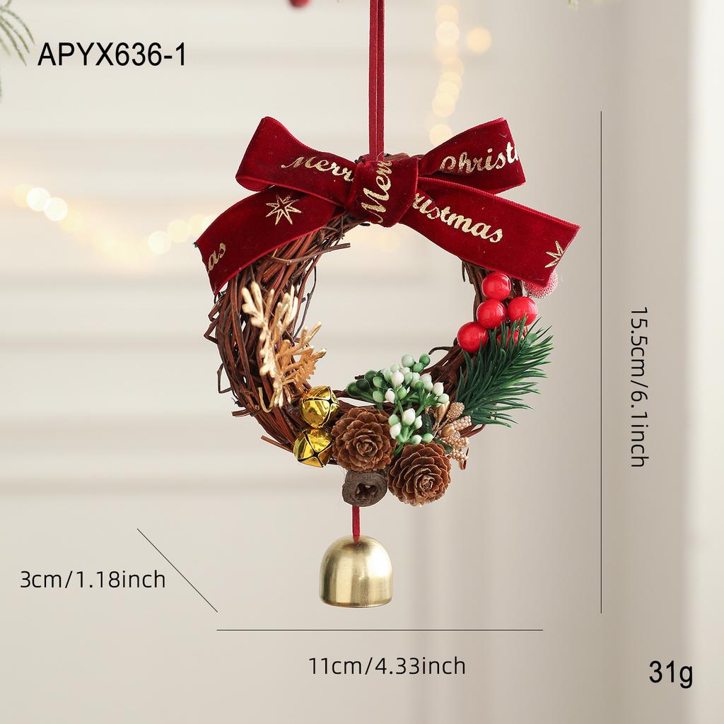 New Christmas bell pendant wrought iron metal scene arrangement pendant Christmas tree decoration wreath door decoration