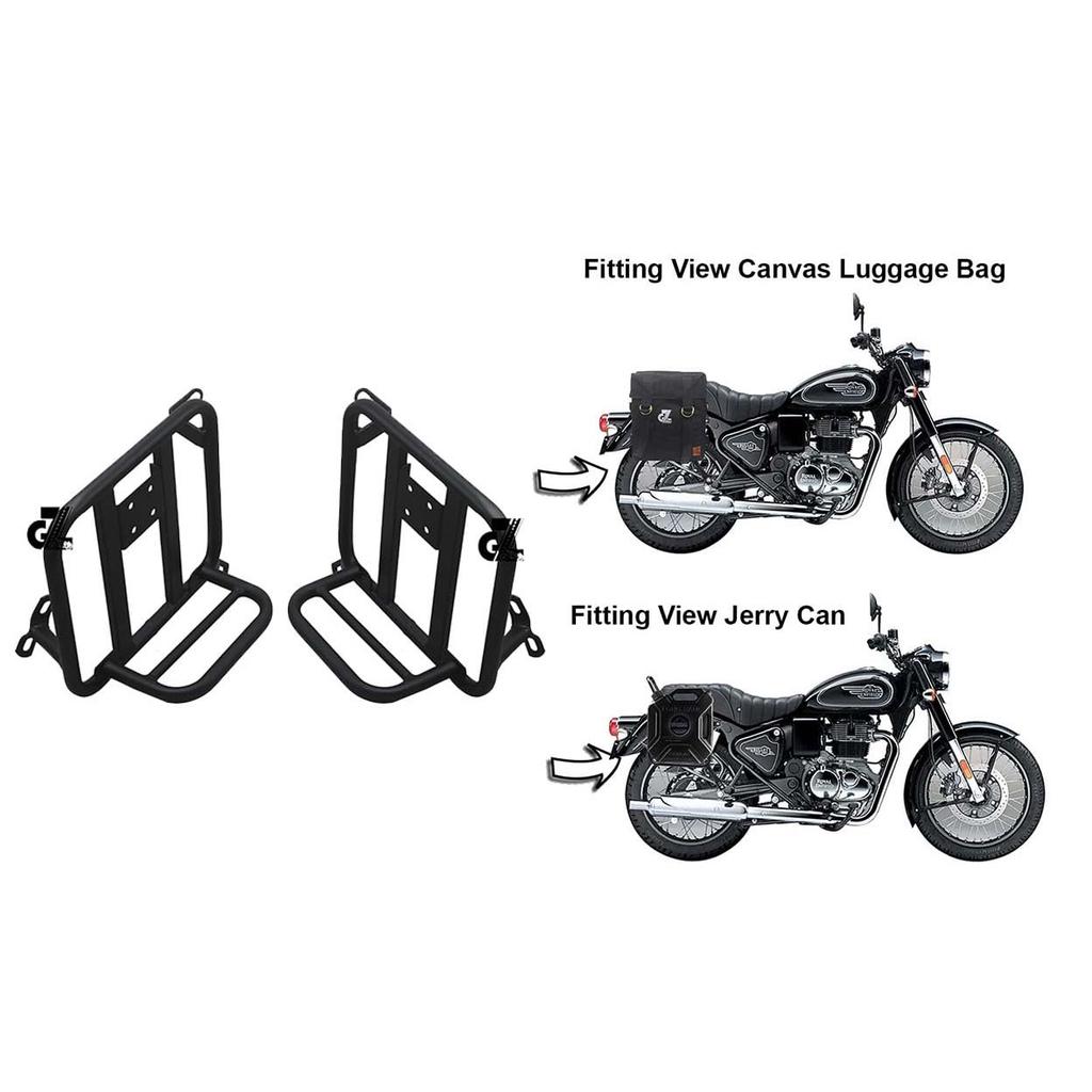 Dark Green "Pannier Bag Pair With Mount" Fit For Royal Enfield Meteor 350