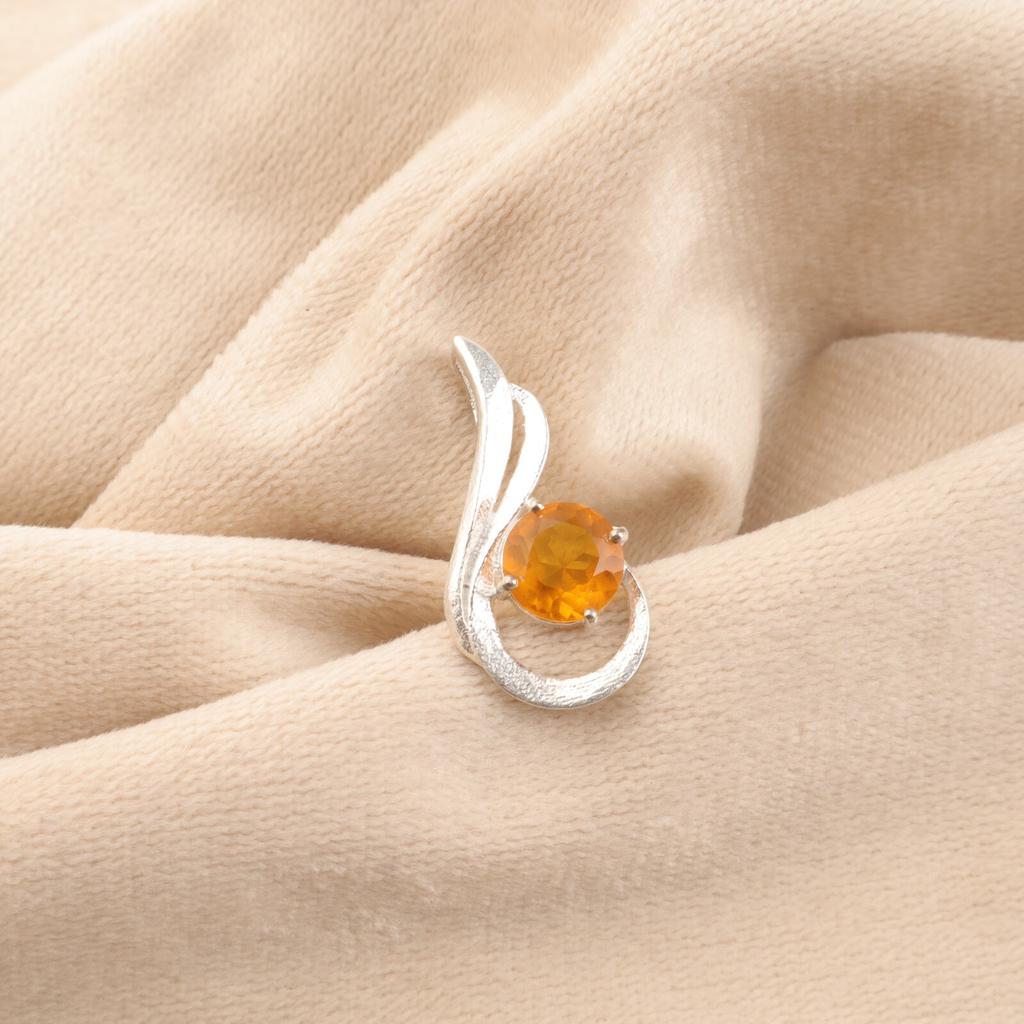 Natural Citrine Gemstone 925 Sterling Silver Jewelry For Women's Gift Pendant1" CP-24-1
