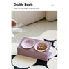 Cat Double Ceramic Bowl with Iron Stand Pet Elevated Raised Food Water Bowls Small Dogs Drinking Eating Feeding Supplies