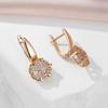 Kinel Natürliche Zirkon Voll Pflastern Englisch Ohrringe Für Frauen Klassische Rose Gold Farbe Luxus Schmuck