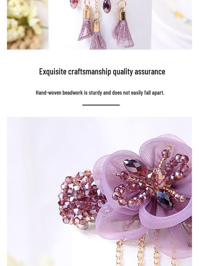 Acrylic Butterfly Tassel Hair Clip - Retro Flower Top & Ponytail Spring Clip