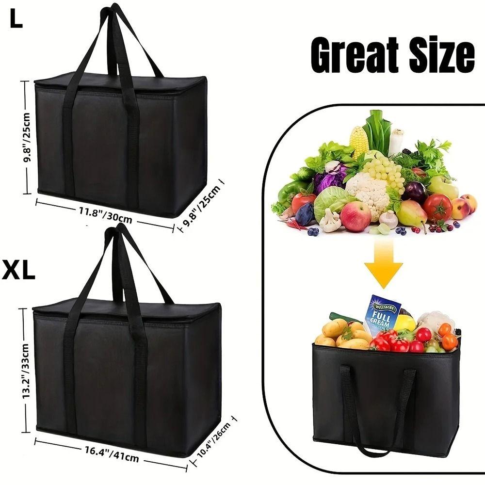 1 Stück Neue Große Kapazität Isolierte Tasche Tragbar Reißverschluss Alufolie Lebensmitteltasche 40L Kühlertasche Picknick Camping