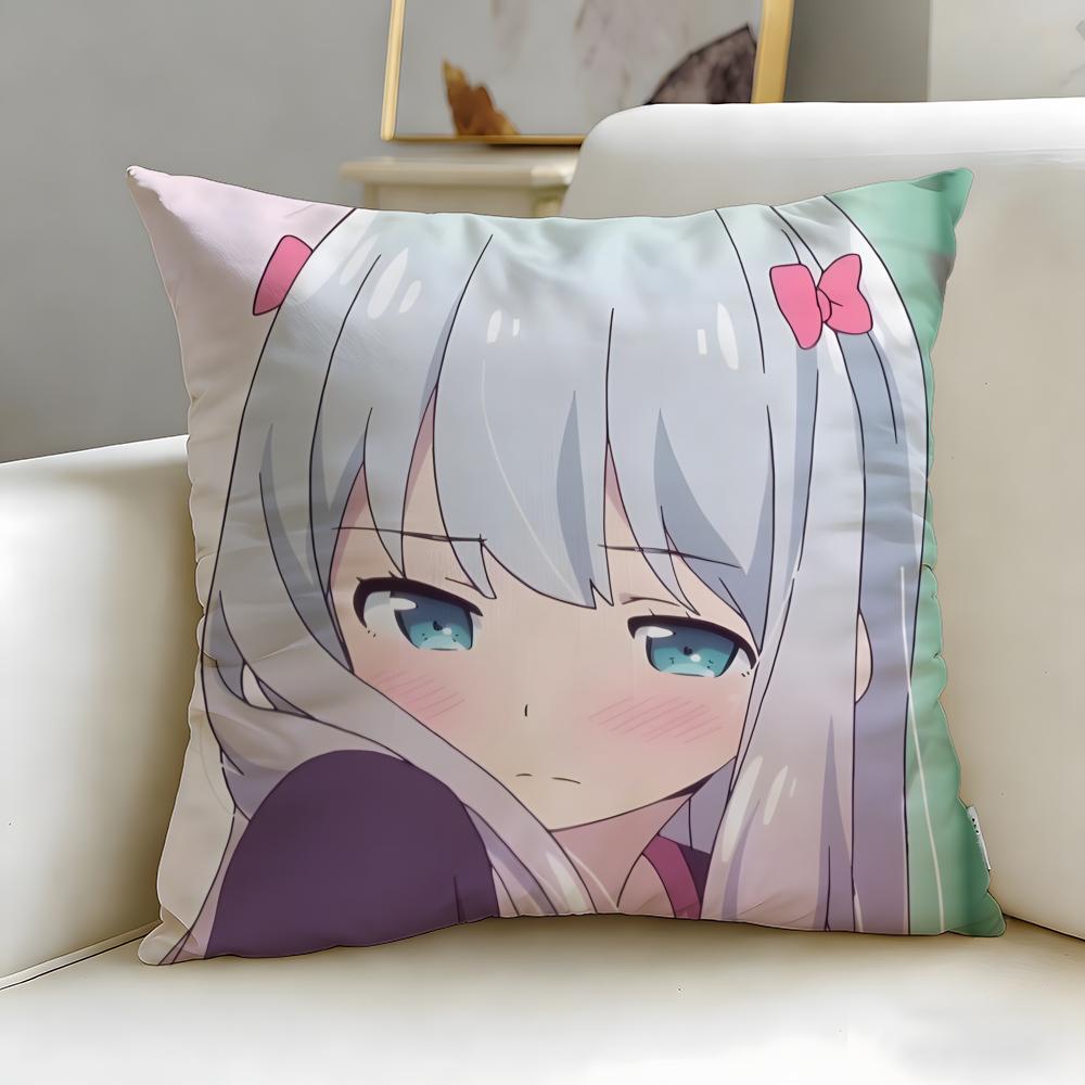 Romance Anime Eromanga Sensei Cushion Cover Soft  EasyWash Pillow Case  Versatile for Couch Bed Travel and Office