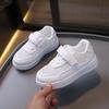 Kids White Mesh Sneakers With Hook Loop Soft Sole Casual Shoes Boys Girls