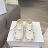 Womens Clover Embroidered Canvas Sneakers Thick Sole Casual Trainers