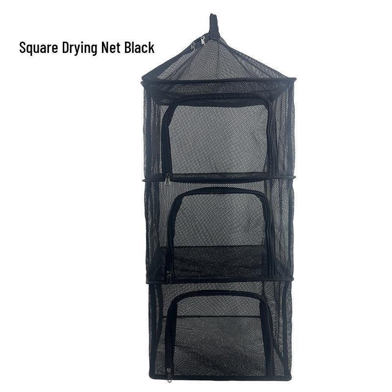 Four-Layer Outdoor Folding Drying Rack for Cutlery, Fruits, and Vegetables with Mosquito-Proof Netting