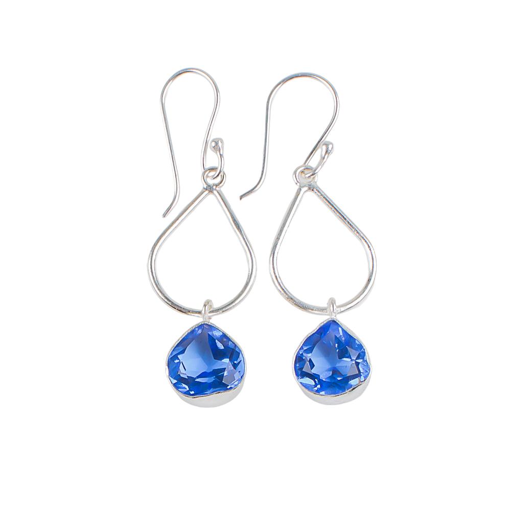 Tanzanite Gemstone 925 Sterling Silver Jewelry Handmade Women's Earrings 1.90" EE-19-1
