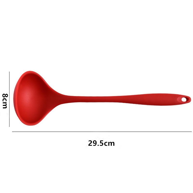 Silicone Ladles Soup Spoons Nonstick Heat Resistant Large Soup Ladle With Long Handle For Home Kitchen Cooking