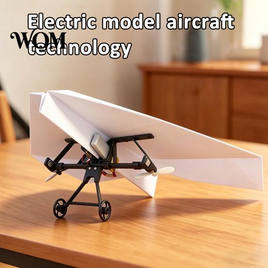 Dual Propeller Paper Plane Kit RC Airplane DIY Kit, Remote Control Electric Module with Gyro Stabilizer, Propellers, Aircraft Launcher Component