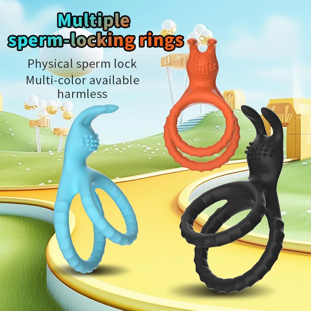Men's Silicone Penis Ring Clitoris Stimulator Cock Ring Ejaculation Delay Penis Ring Erection Ring Sex Toys for Men Couples