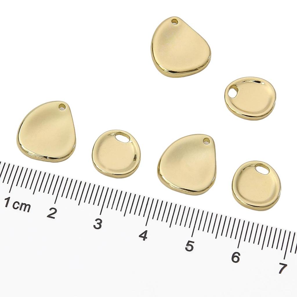 Copper Concave Irregular Oval Pendant For DIY Jewelry Making Craft Accessories