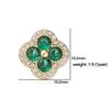 18K Golden Plated Inlaid CZ Stone Flower Shape Stud Earrings Sparkling Multi-colour 4-Leaf Flower Earrings Romantic Jewelry
