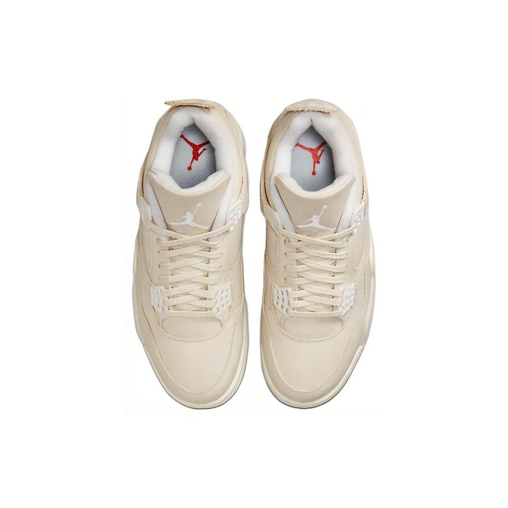 Air Jordan 4 Retro Blank Canvas Damen Sneaker Creme Segel Zementgrau DQ4909-100