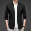 Men's Business Casual Long Sleeved Solid Color Cloak Jacket Knitted Comfortable and Fashionable All Season Versatile Top