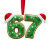 Number Christmas Ornaments for Tree 2D Acrylic Seasonal Pendant Christmas Tree Decorations with Santa Hat for Home Living Room