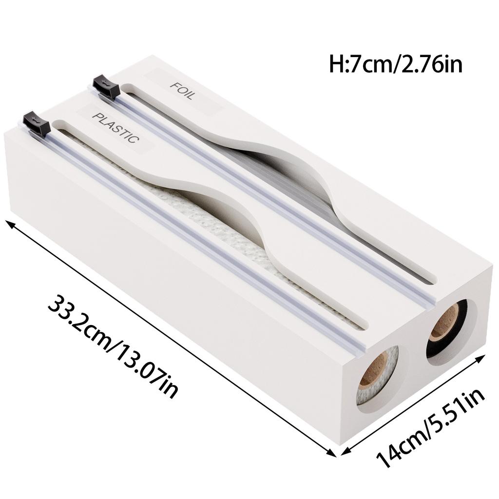 1pc Cling Film Cutter Minimalist Wall Mounted Wooden Kitchenware Multi Compartment Layer Hidden Scratchers Kitchen Organizer