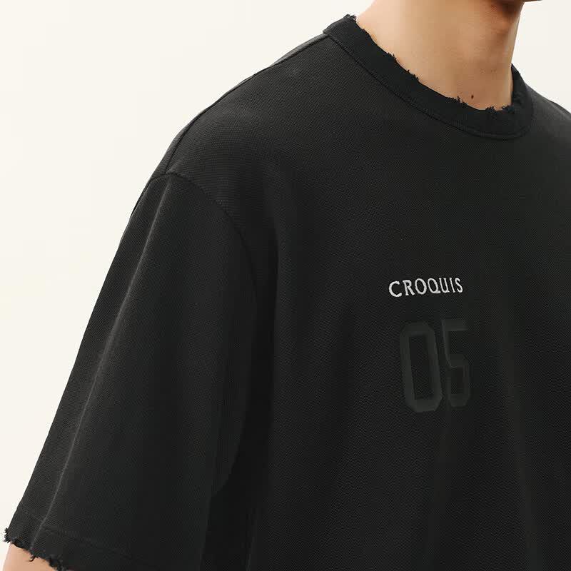 CROQUIS Men's Loose Fit Longline Round Neck Short-Sleeve T-Shirt 9Q4113400
