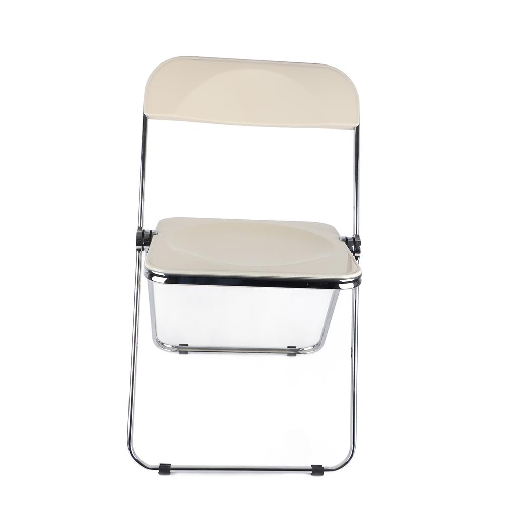 Acrylic Folding Chair Electroplated Silver Legs Folding Dining Chair Clothing Store Photograph