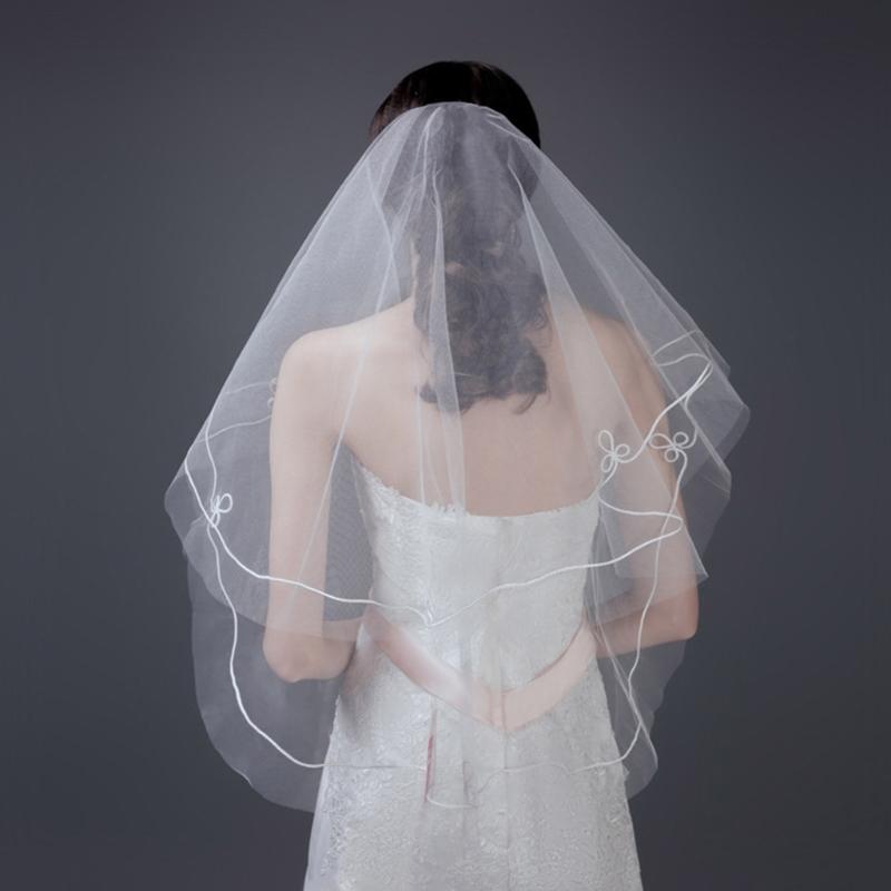 Wedding Tulle White Beige Black Red Bridal Veils Elegant Women Accessories Long Women Veil for Marriage Registration