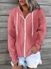 European & American Women's Autumn/Winter Casual Zipper Jacquard Hoodie Cardigan Coat