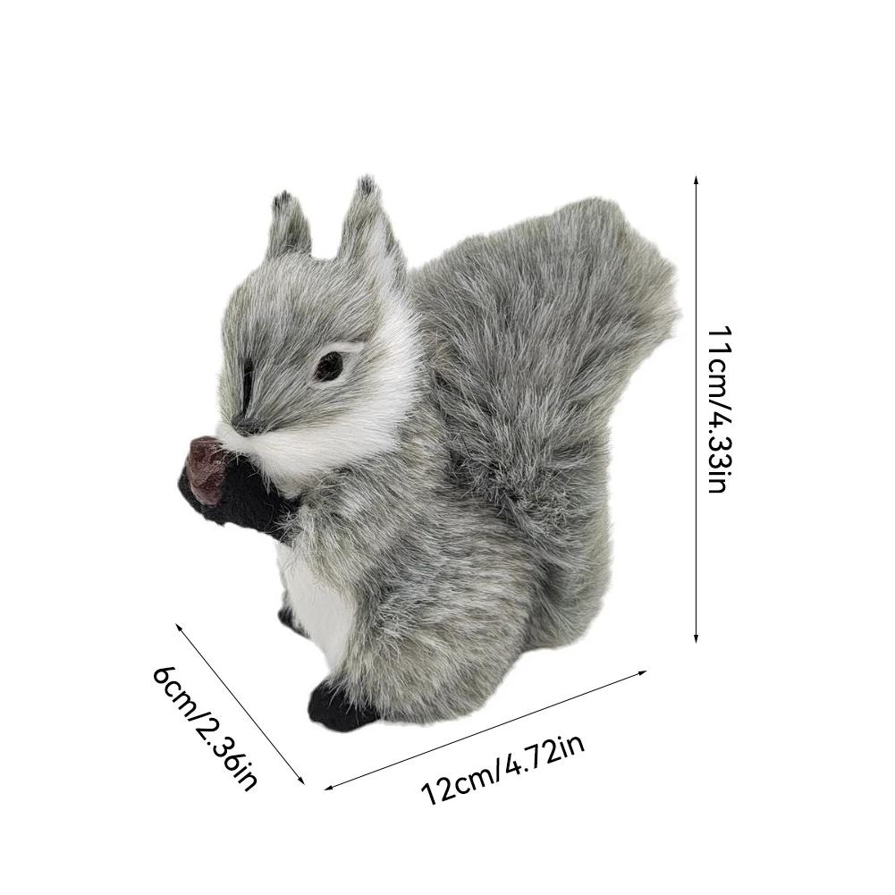 Simulation Squirrel Animal Figurines Christmas Artificial Squirrel Ornament Christmas New Year Party Desktop Decoration