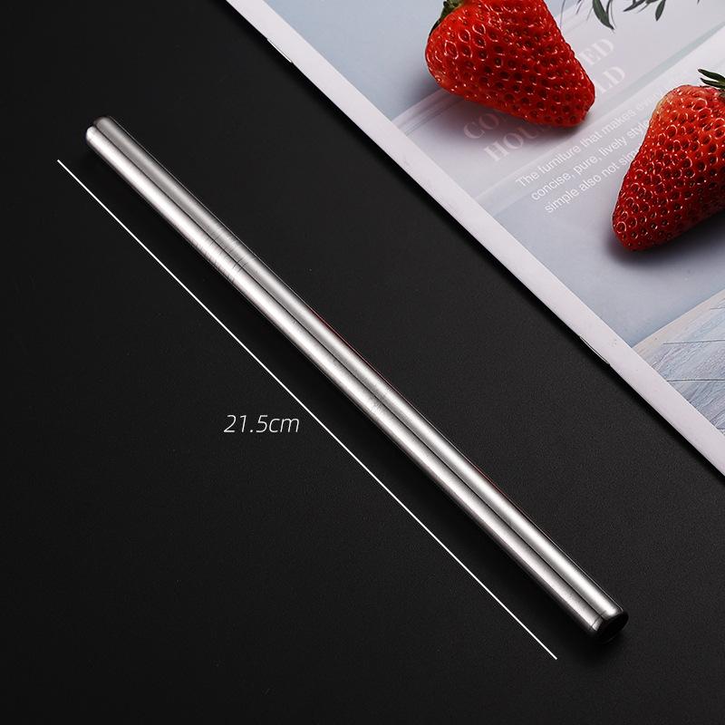 304 Stainless Steel Straw Set Color Metal Straw Restaurant Milk Tea Beverage Coffee Tube Straight Pipe Elbow Set