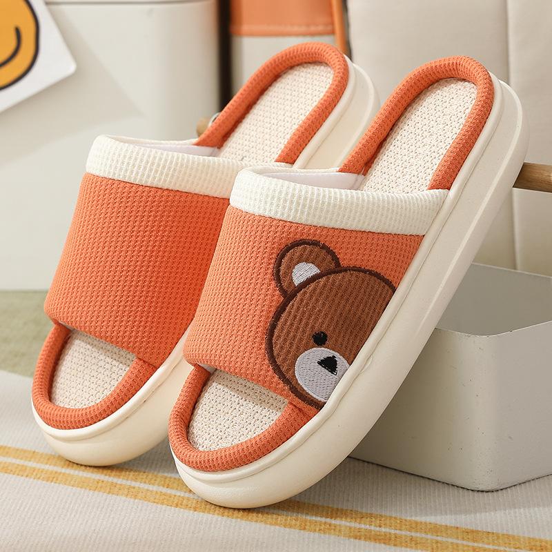 Oddychająca mieszanka bawełny kapcie kobiety mężczyźni pantofelek miękka podeszwa Cartoon Design Lovers buty na podłogę w domu Miłośnicy mody slajdy