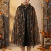 Soft Halloween Tulle Cape Spider Web Cosplay Bridal Costume Retro Kids Mesh Cloak  Party