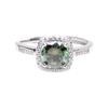 Bien Vetu Green Moissanite Ring 1 Carat Square Pavé 127