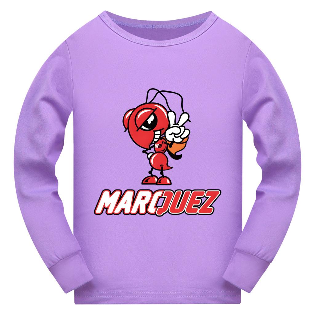 4816 Kid Boys Girls Marquez Motorcycle Long Sleeves Round Neck T-Shirt 110cm фиолетовый