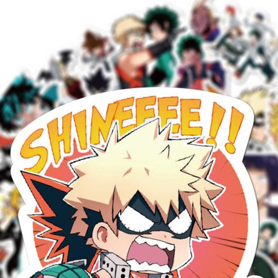 50Pcs Decals Anime My Hero Academia Printing Luggage Decoration Waterproof Cartoon Removable DIY Stickers for Laptop