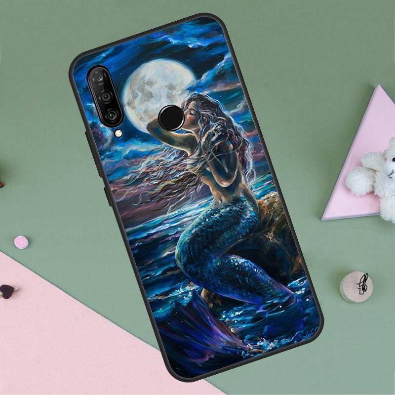 Mermaid For Huawei Nova 9 10 SE Y91 Y61 Y90 Y70 Y60 Y72 12s 12i 11i 7i 8i P60 Pro P30 P40 Lite Case